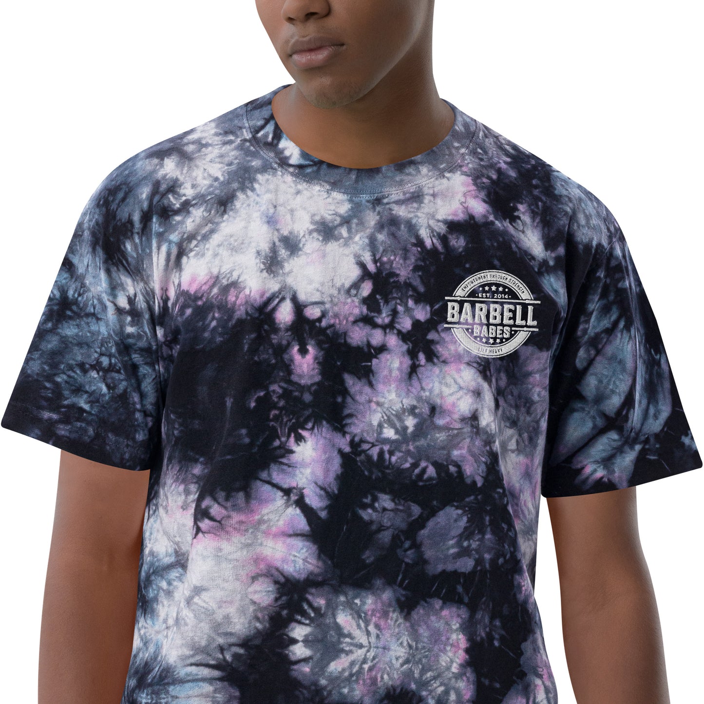 Barbell Babes Oversized tie-dye t-shirt