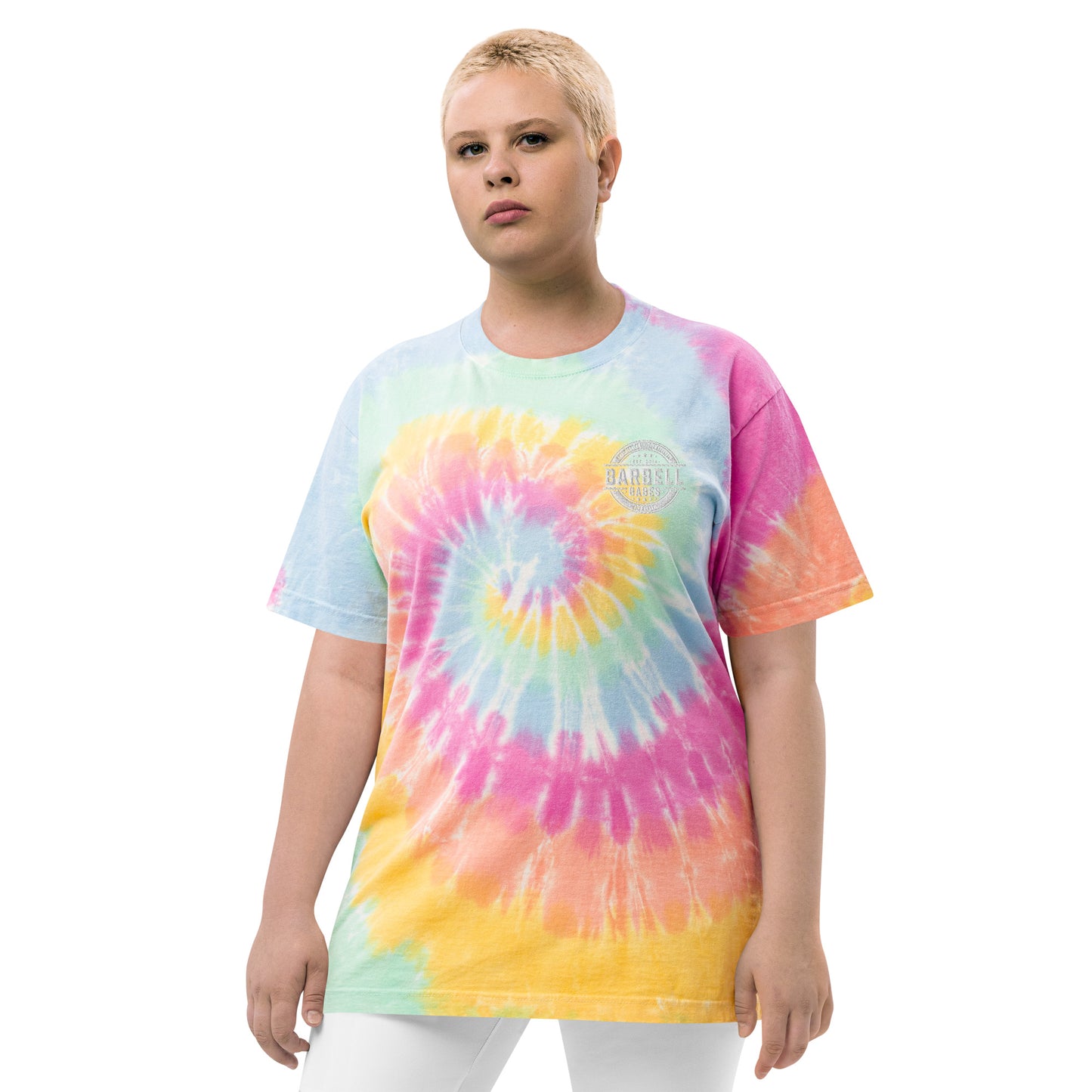Barbell Babes Oversized tie-dye t-shirt