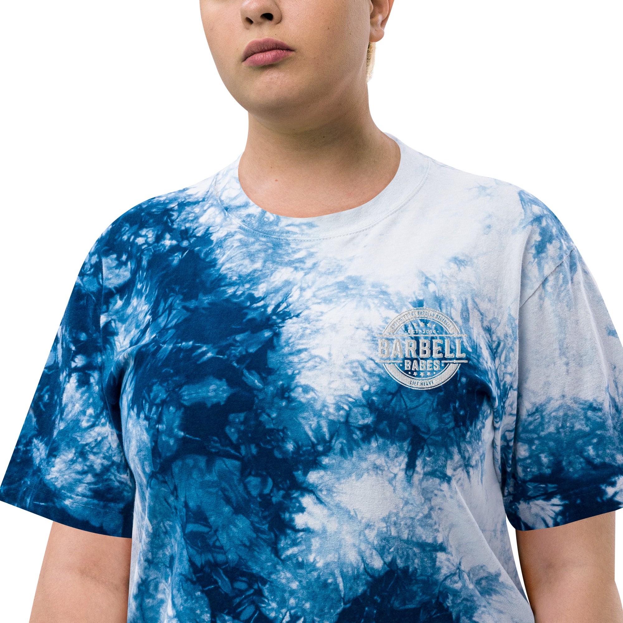 Barbell Babes Oversized tie-dye t-shirt