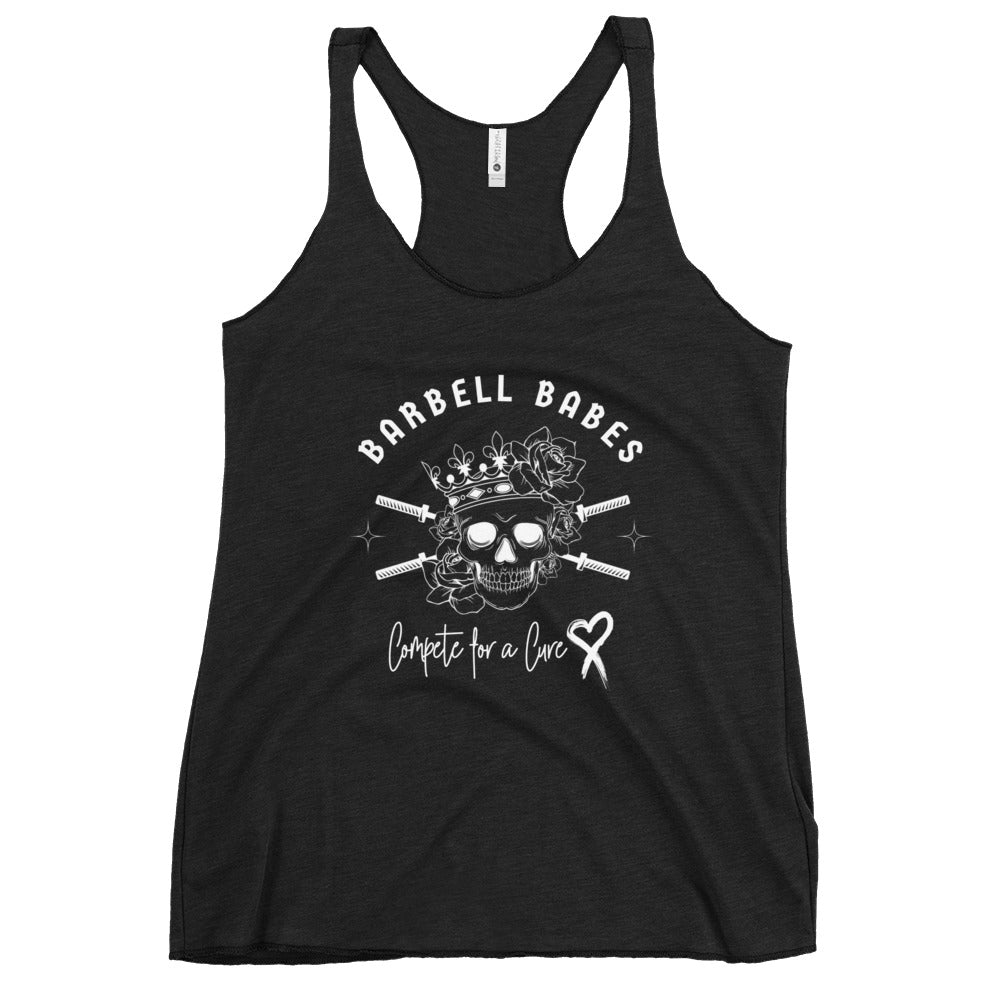 Barbell Babes Women's Racerback Tank White Logo